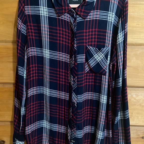 Rails Plaid Button Down Shirt, Dark Navy, Red, White Like New - Picture 11 of 11
